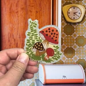 Merry Mushrooms Badge Reel | Vintage | Retro